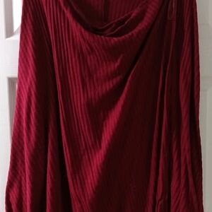 Ruby Ribbon Deep Red/Burgundy Cowl Neck Sweater Size One Size.